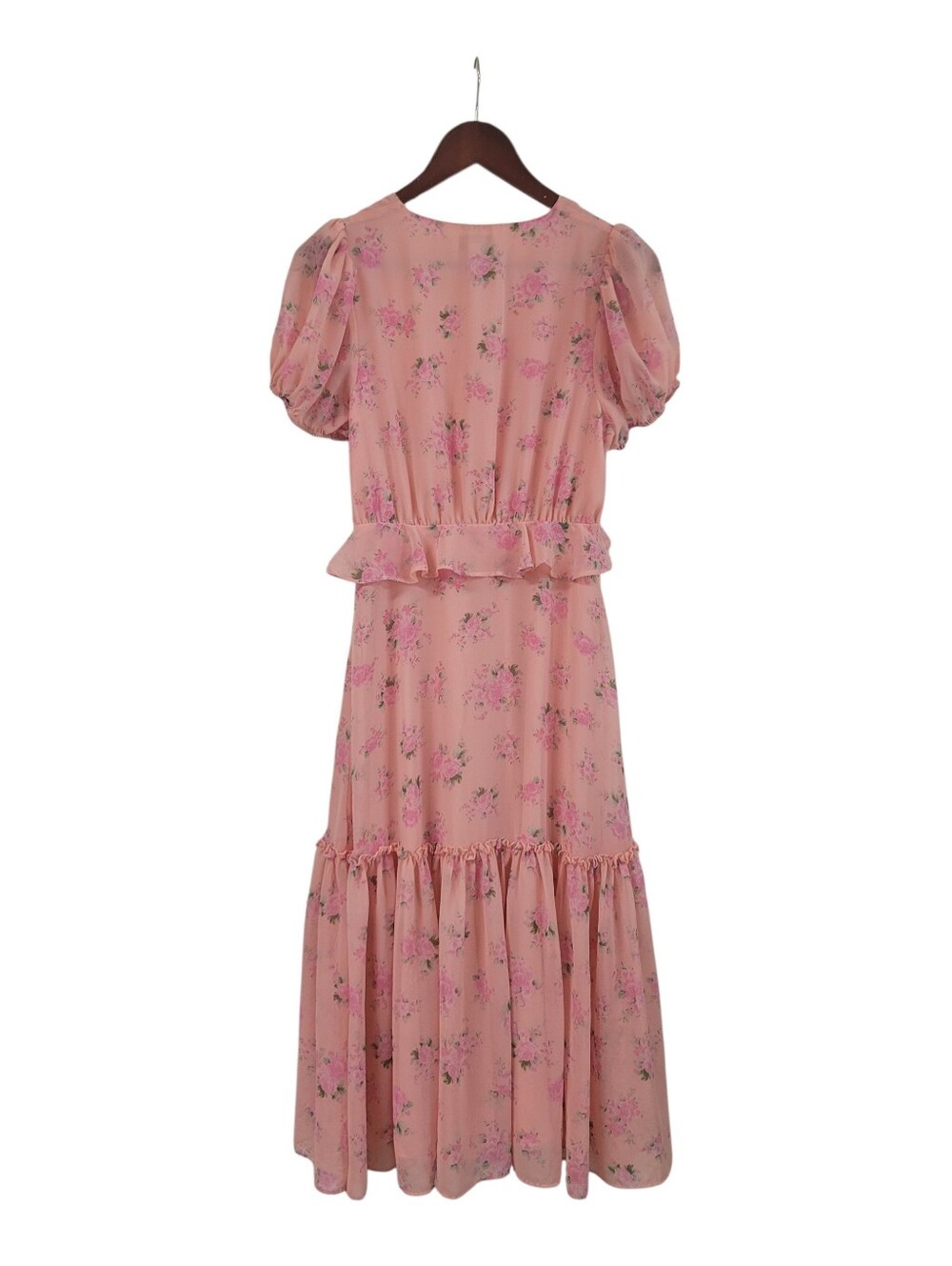 LoveShackFancey x Target Fleur Midi Dress Size 6 Pink Floral Ruffle Cottagecore - Picture 4 of 6